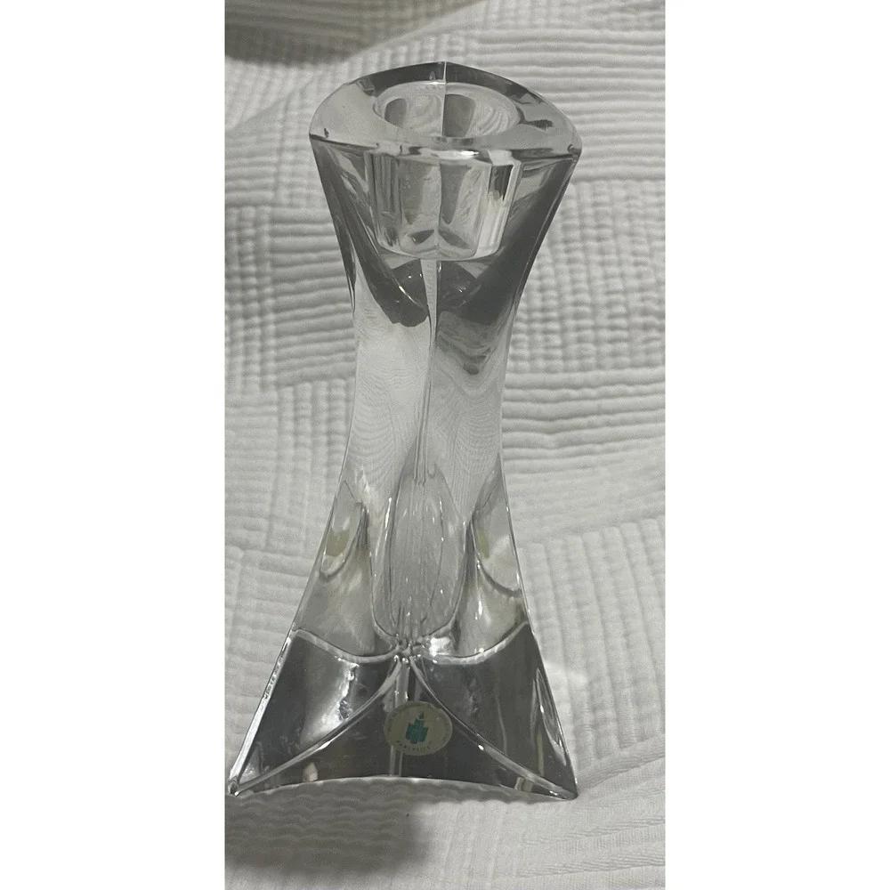 Partylite VTG 24% Lead Crystal 6" Trilliant Taper Candle Holder - Picture 1 of 6